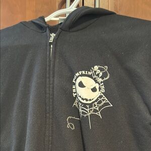 Disney Black Hoodie with White Pumpkin King Design